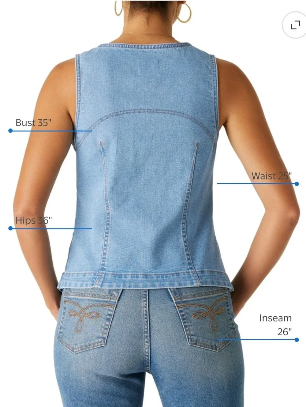 Levi Strauss Signature Women's Vintage Summer Vest, Size Small NWT